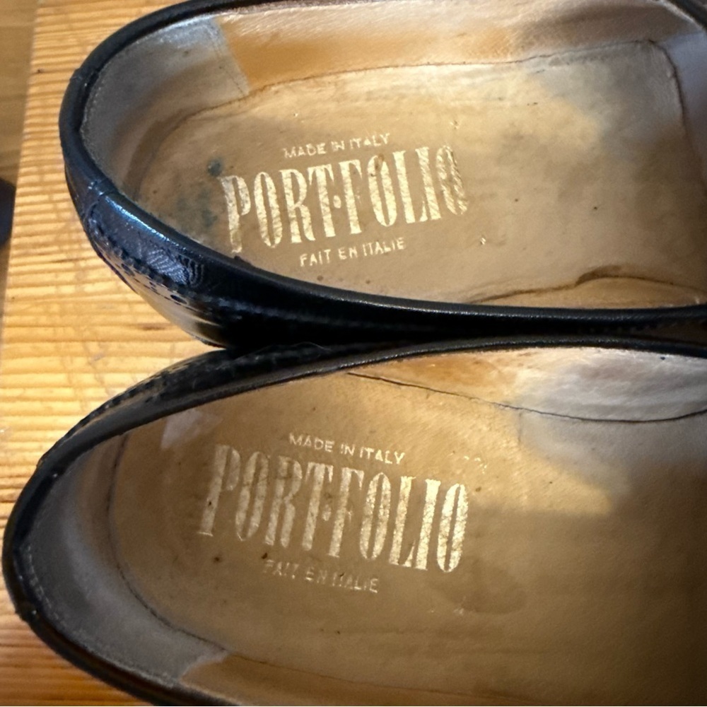 Portfolio Made in Italy Black Leather Classic Tassel Loafers 7 - Picture 3 of 9
